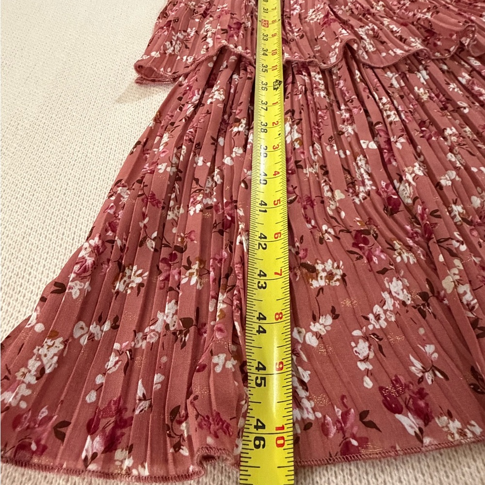Rust Floral Tiered Long-Sleeve Maxi Dress - Picture 7 of 10